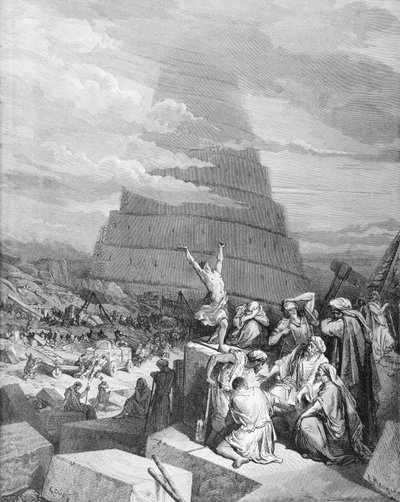The Confusion of Tongues, engraved by C. Maurino by Gustave Dore